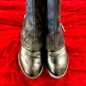 Donald Pliner Black Reverse Calf Tall Boots 7.5